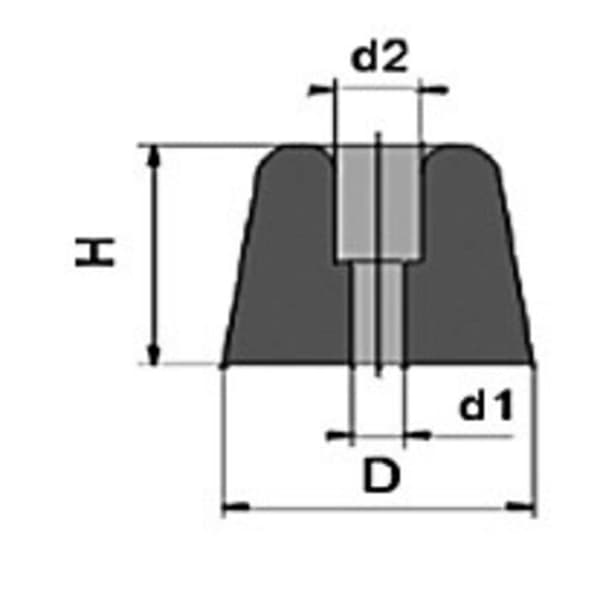 PB Fastener 121148 Bultdämpare Svart (Ø x H) 35 mm x 30 mm 1 st