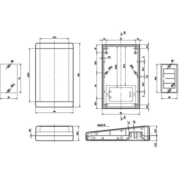 TEKO TB-1SP.7 Hölje 160 x 94 x 36.5 ABS Vit 1 st