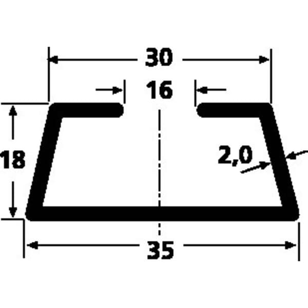 HellermannTyton DELTA-6/BV DIN-skena Perforerad Stålbleck 2000 mm 1 st