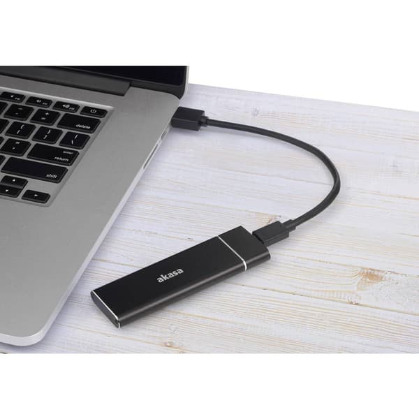 Akasa AK-ENU3M2-02 M.2 SSD-hölje USB-C® (USB 3.1 Gen 2) 10 GBit/s M.2 SATA 2230, 2242, 2260, 2280 AK-ENU3M2-02