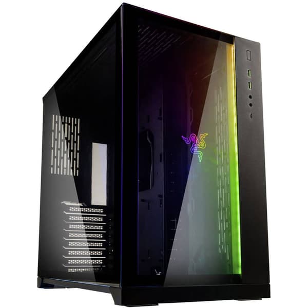 Lian Li PC-O11DRE Midi-tower Kabinet Sort Siderude , Støvfilter , Integreret belysning