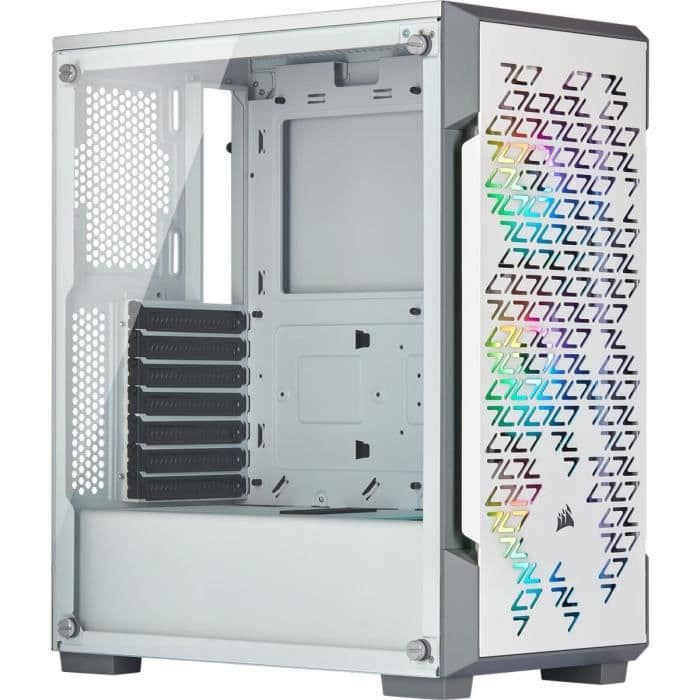 CORSAIR PC-kasse iCUE 220T RGB Luftstrøm - Medium Tower - Hærdet glas - Hvid (CC-9011174-WW)