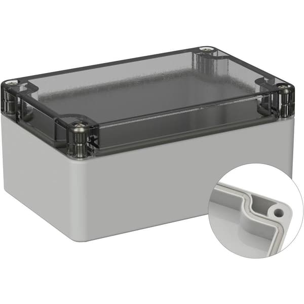TRU COMPONENTS TC-9065456 Utomhuschassi 120 x 80 x 55 Polykarbonat Grå-vit (RAL 7035) 1 st