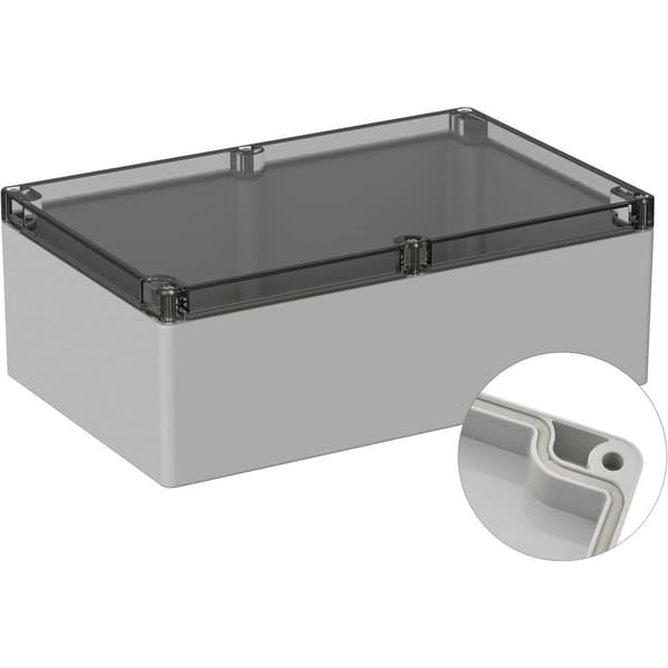 TRU COMPONENTS TC-9065548 Utomhuschassi 240.3 x 160.3 x 90 Polykarbonat Grå-vit (RAL 7035) 1 st