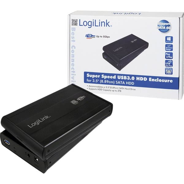 LogiLink UA0107 8,9 cm (3,5 tum) hårddiskhölje 3.5 tum USB 3.2 Gen 1