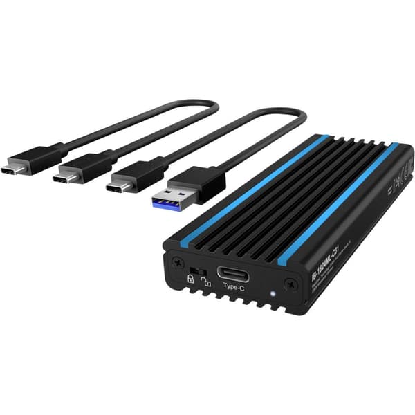 ICY BOX IB-1824ML-C31 M.2 SSD-hölje USB-C® (USB 3.2 Gen 2) 10 GBit/s M.2 PCLe NVMe 2230, 2242, 2260, 2280 60717