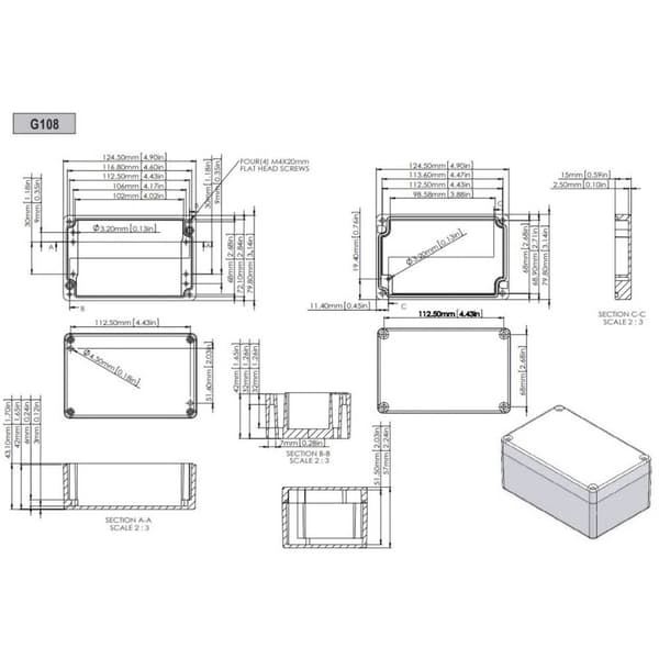 Gainta G108 Universalhölje 125 x 80 x 57 Aluminium Aluminium legerad Aluminium (natur) 1 st