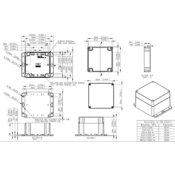 Gainta G387MF Universalhölje 120 x 120 x 90 ABS plast Mörkgrå 1 st