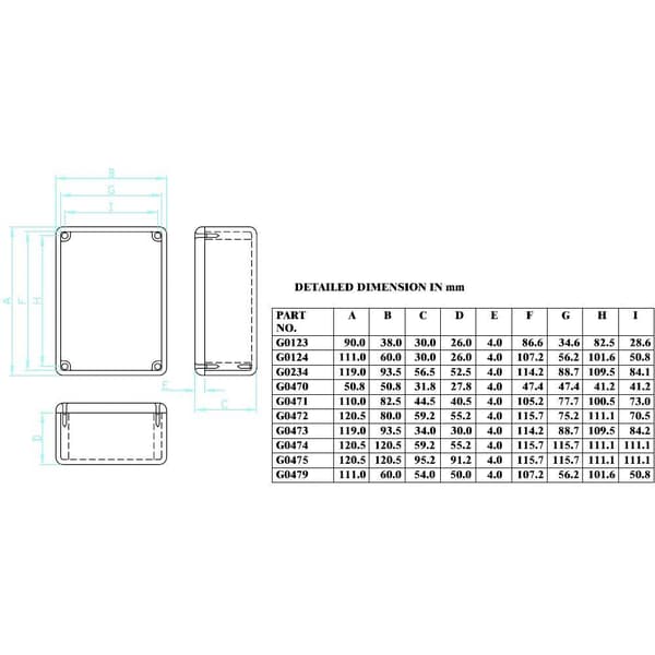Gainta G0472 Hölje 120.5 x 80 x 59.2 Aluminium Aluminium legerad Aluminium (natur) 1 st