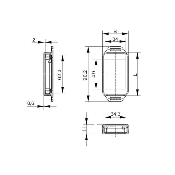 Bopla BL 704025 WL2 - 9005 BOLINK_SET 16174535.HMT1 Flänshölje 71.2 x 43.2 x 27.7 Polykarbonat V0 Svart (RAL 9005) 1 st