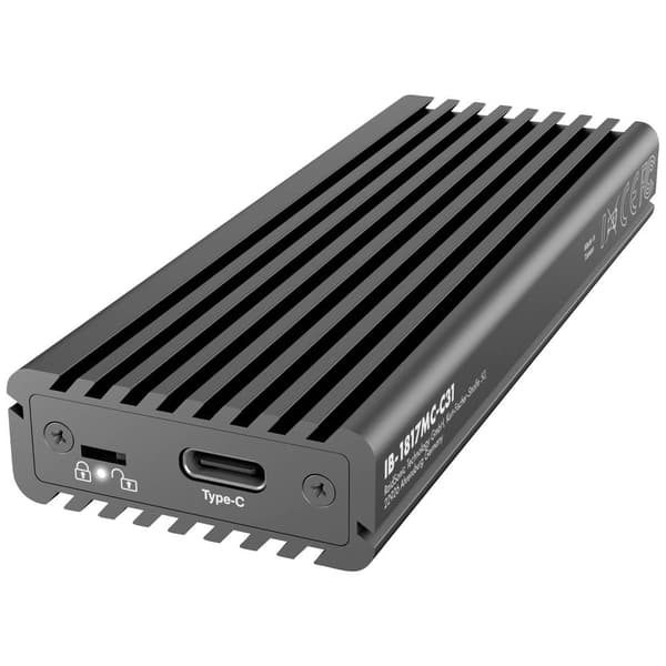ICY BOX IB-1817MC-C31 M.2 SSD-hölje USB-C® (USB 3.1 Gen 2) 10 GBit/s M.2 PCLe NVMe, M.2 SATA 2230, 2242, 2260, 2280 609