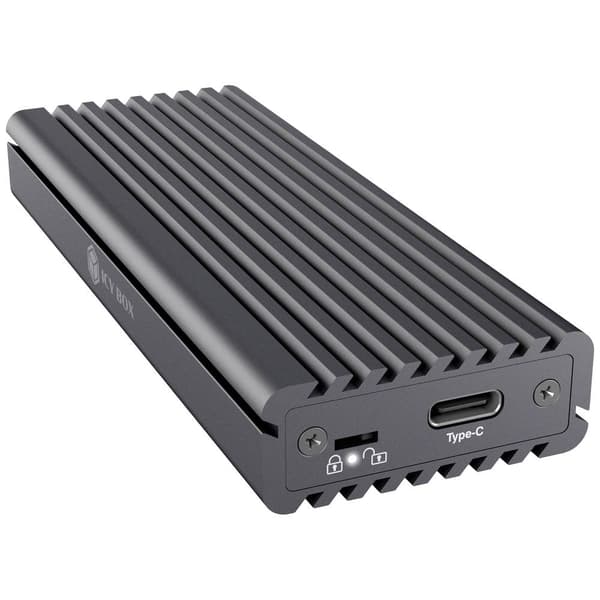 ICY BOX IB-1817MC-C31 M.2 SSD-hölje USB-C® (USB 3.1 Gen 2) 10 GBit/s M.2 PCLe NVMe, M.2 SATA 2230, 2242, 2260, 2280 609 Grå