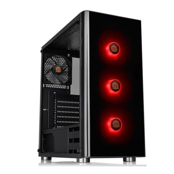 THERMALTAKE ATX Medium Tower PC-fodral - Versa V200 TG RGB - härdat glas - 3x120mm RGB + 1x120mm - Svart
