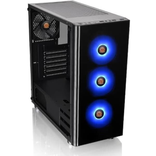 THERMALTAKE ATX Medium Tower PC-fodral - Versa V200 TG RGB - härdat glas - 3x120mm RGB + 1x120mm - Svart Svart