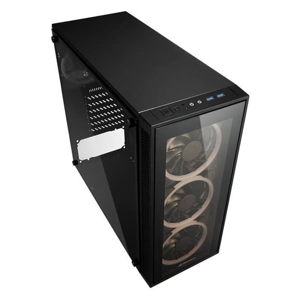Midi-torn - Sharkoon - TG4 - Härdat glas - RGB-belysning - 3 stycken 120 mm fläktar