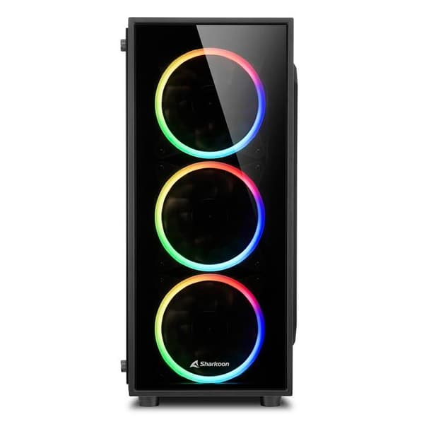 Midi-torn - Sharkoon - TG4 - Härdat glas - RGB-belysning - 3 stycken 120 mm fläktar