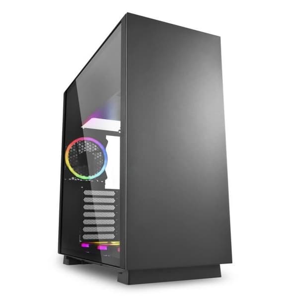 Sharkoon Pure Steel PC-fodral - Midi ATX Tower - Stål och härdat glas - Svart Svart