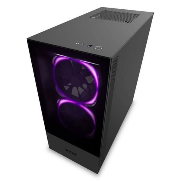 NZXT H510 Elite PC CASE - RGB-bakgrundsbelysning - USB 3.1 - Mattsvart - Härdat glas - ATX-format (CA-H510E-B1)