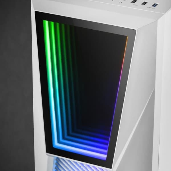 Spelchassi - Mars Gaming - MC777 - Vit - Härdat Glas - 2 ARGB-fläktar