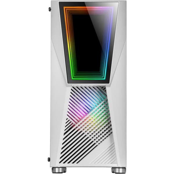 Spelchassi - Mars Gaming - MC777 - Vit - Härdat Glas - 2 ARGB-fläktar Vit