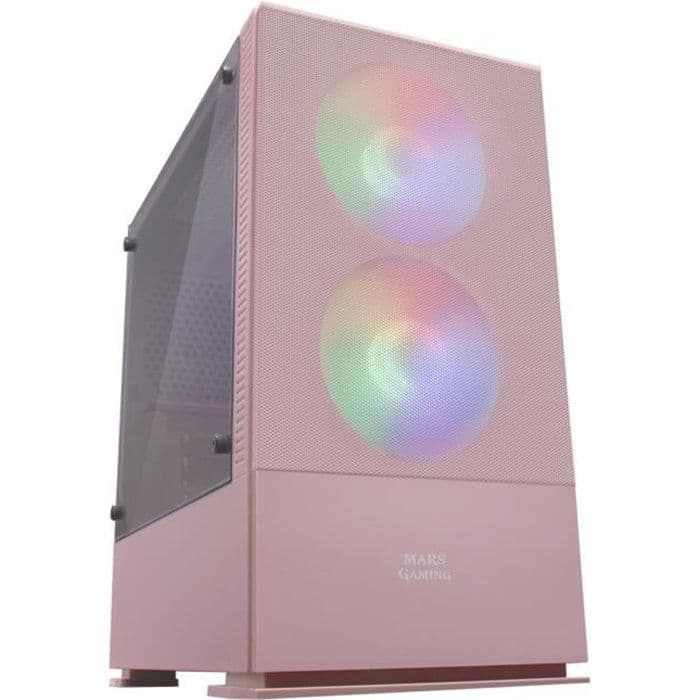 Mars Gaming MCZP Pink - MicroATX PC-fodral - Panel + Mesh Fram