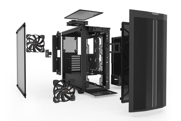 var tyst! Pure Base 500DX Desktop Black - Härdat glas