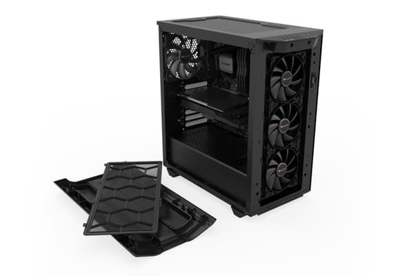 var tyst! Pure Base 500DX Desktop Black - Härdat glas