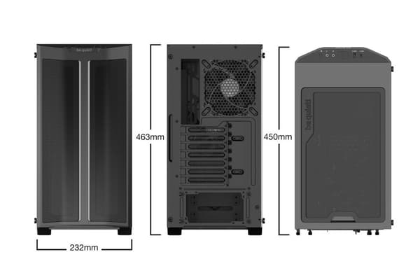 var tyst! Pure Base 500DX Desktop Black - Härdat glas