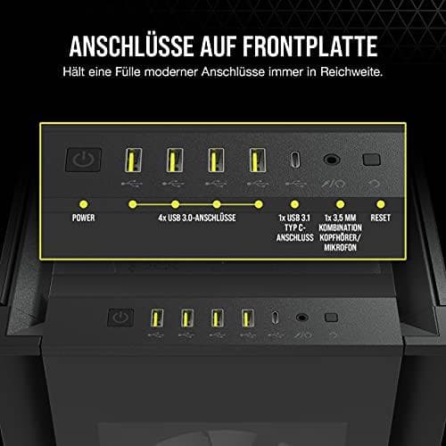 CORSAIR iCUE - ATX - utan strömförsörjning - USB/Audio
