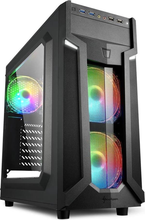 Sharkoon VG6-W RGB Midi Tower Sort Sort
