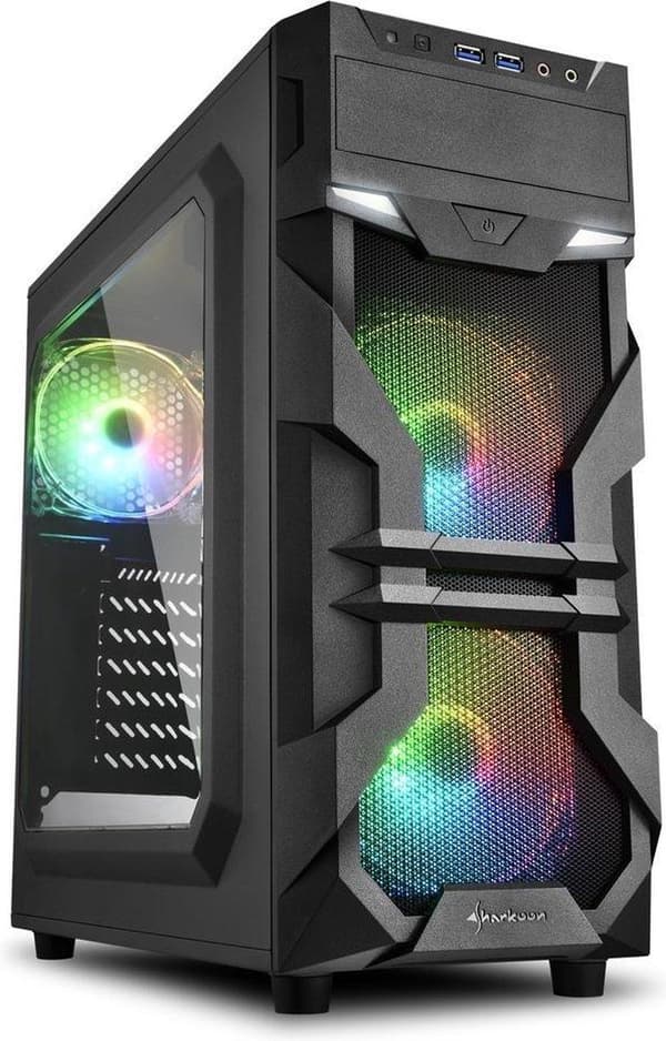 Sharkoon VG7-W RGB Midi ATX Tower Sort Sort