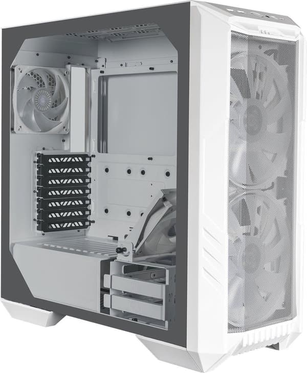 Cooler Master HAF 500 Vit - Midtower-modell - E-ATX - 2 x 2,5'', 2 x 3,5''/2,5'' - max. grafikkortslängd 410 mm - vit