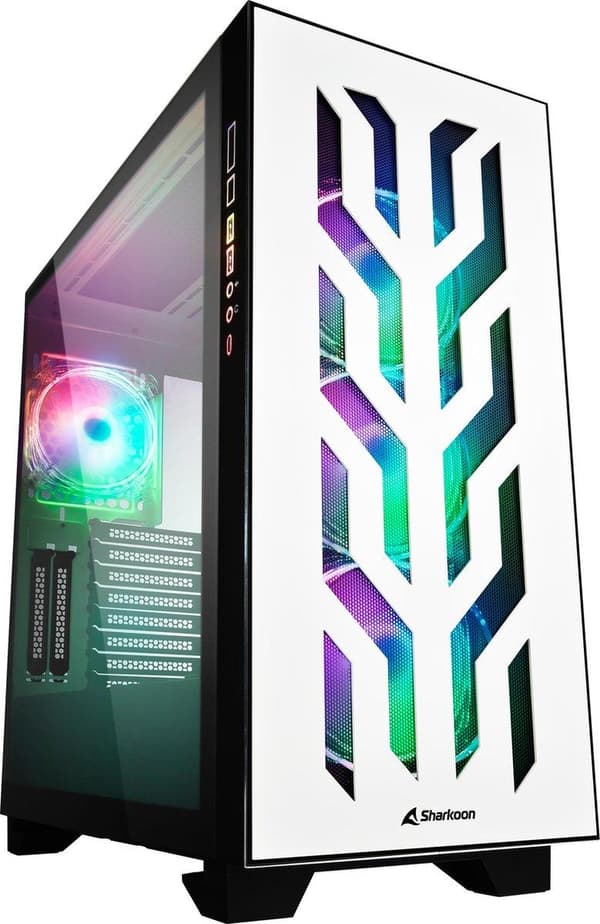 Sharkoon ELITE SHARK CA300T Midi Tower Vit Vit