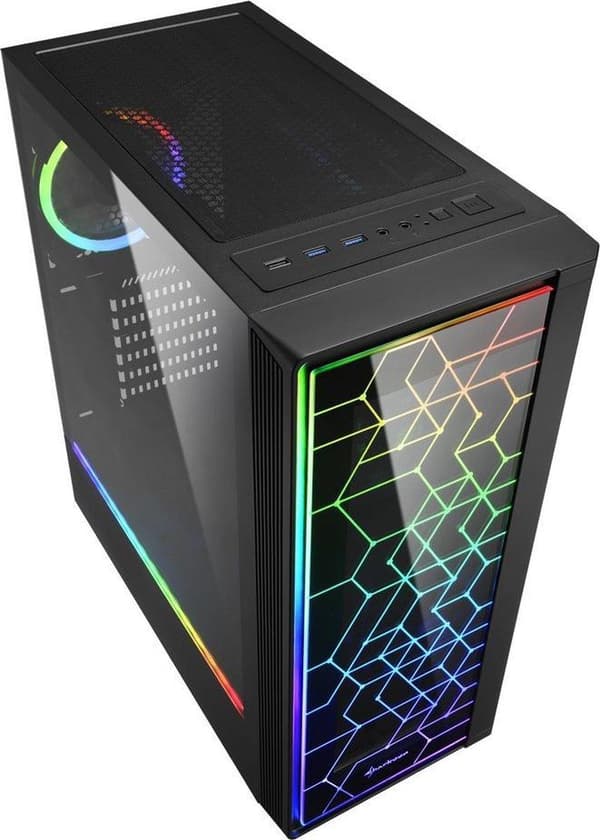 Sharkoon RGB LIT 100 Midi Tower Svart