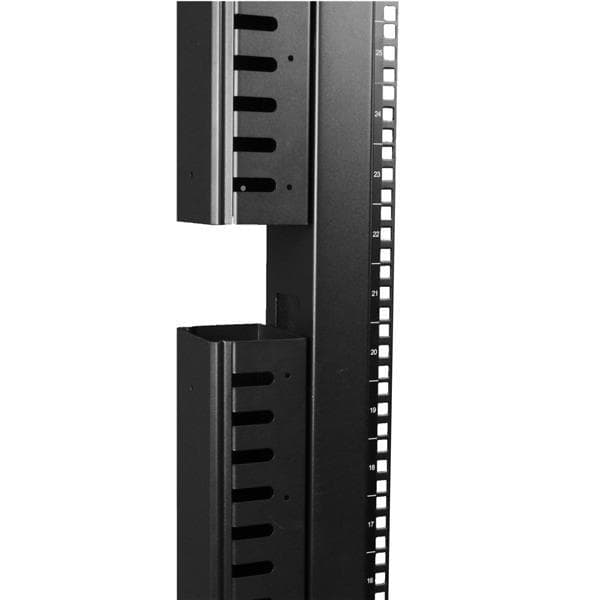 StarTech.com Lodret kabelholder med fingerkanal - 0U - 1,8m - Rack Cable Manager - Kabel - Organizer - 1,83m - Sort - 40U (Antal pr. pakke: 2 )