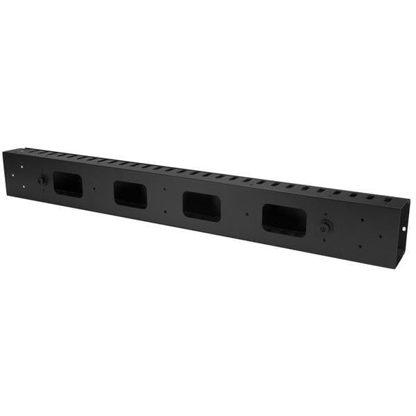 StarTech.com Lodret kabelholder med fingerkanal - 0U - 1,8m - Rack Cable Manager - Kabel - Organizer - 1,83m - Sort - 40U (Antal pr. pakke: 2 )