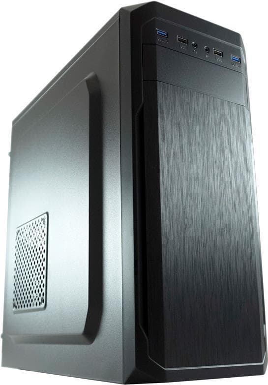 LC Power Classic 7039B - MDT - ATX - ingen strömförsörjning - svart, borstad aluminium / svart - USB/Audio (LC-7039B-ON)