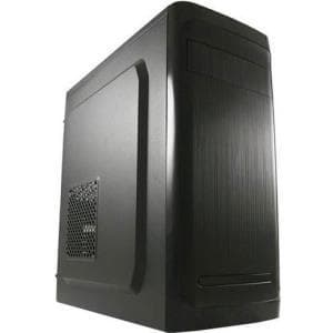 LC Power Classic 7034B - Midi Tower - ATX - utan strömförsörjning - svart, borstad aluminium / svart - USB/Audio (LC-7034B-ON)