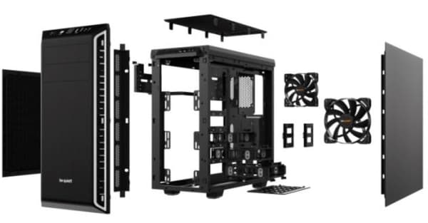 var tyst! Pure Base 600 Midi Tower Svart, Silver