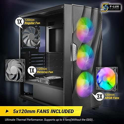 Antec Dark League DF700 FLUX - MDT - ATX - ikkunallinen sivupaneeli (karkaistu lasi) - ilman virtalähdettä - USB/Audio (0-761345-80070-9)