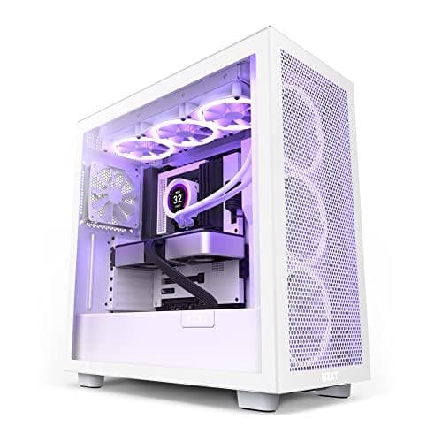 NZXT H7 FLOW ALL Hvid MidiTower glasvindue CM-H71FW-01 detailhandel (CM-H71FW-01) Hvid