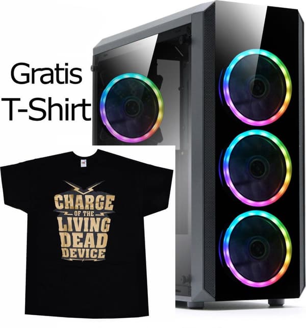 LC-Power Gaming 703B - Quad-Luxx Midi Tower Svart Svart