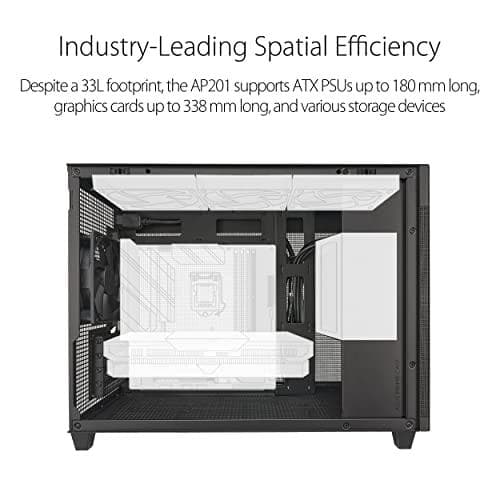 ASUS Prime AP201 MicroATX Mini Tower Svart