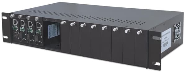 Intellinet 507356 14 Slot Media Converter -kotelo, musta