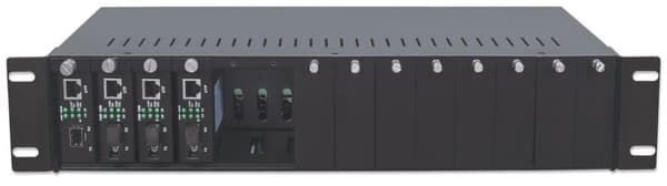 Intellinet 507356 14 Slot Media Converter -kotelo, musta