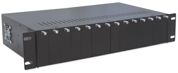 Intellinet 507356 14 Slot Media Converter -kotelo, musta