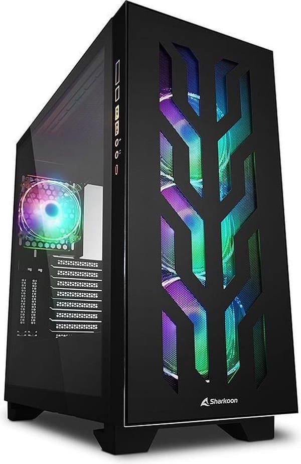 Sharkoon ELITE SHARK CA300T Midi Tower Sort Sort