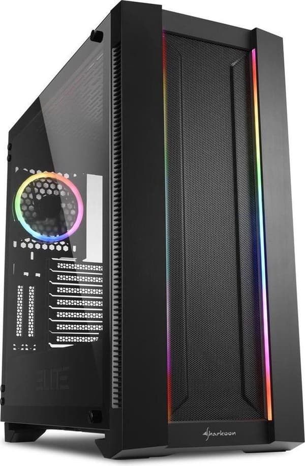 Sharkoon ELITE SHARK CA200M Midi Tower Sort Sort