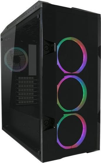 LC Power Gaming 998B Rambot - Midi Tower - ATX - uden strømforsyning - sort, gennemsigtig - USB/Audio (LC-998B-ON) Sort, Transparent