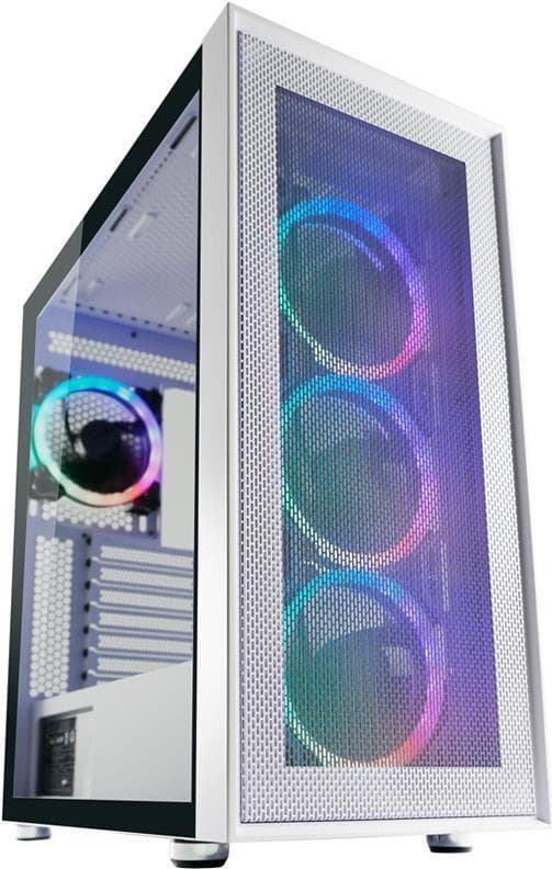 LC-Power Gaming 802W - Midi Tower - PC - Valkoinen - ATX - micro ATX - Mini-ITX - Metalli - Muovi - Karkaistu lasi - Multi (LC-802W-ON) Valkoinen